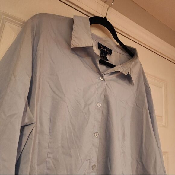 Denim & Co blue button up shirt 2X - Picture 2 of 4